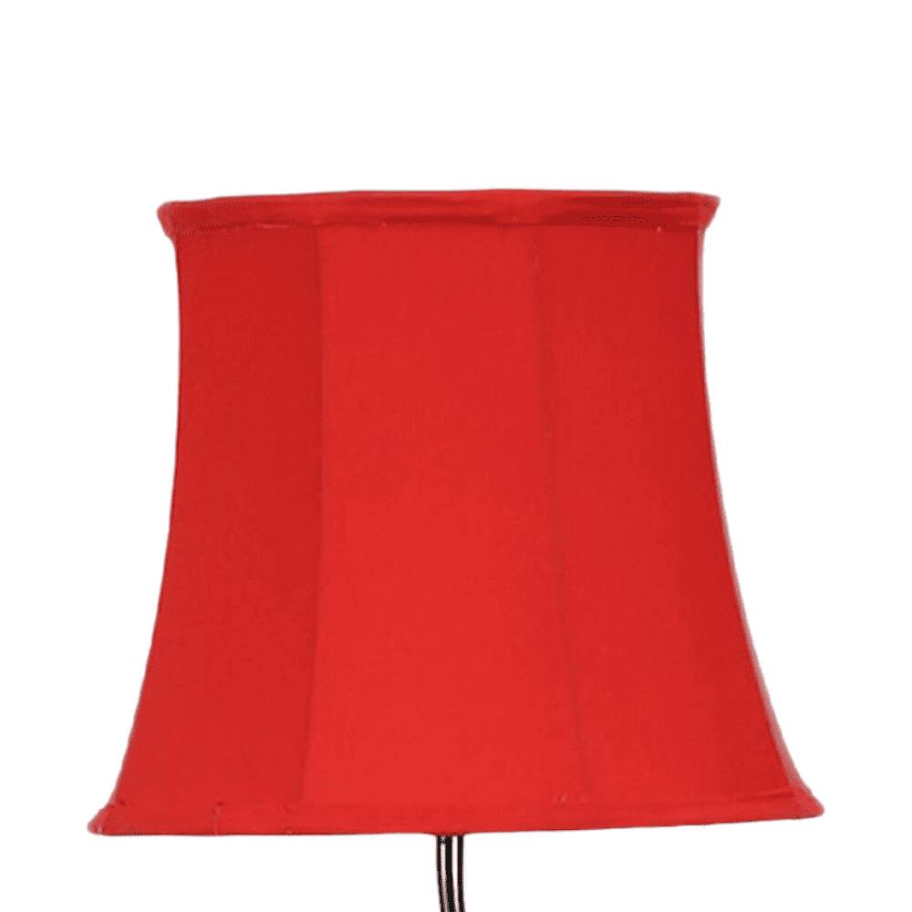 Killian Red Fabric Floor Lamp with Black Iron Base