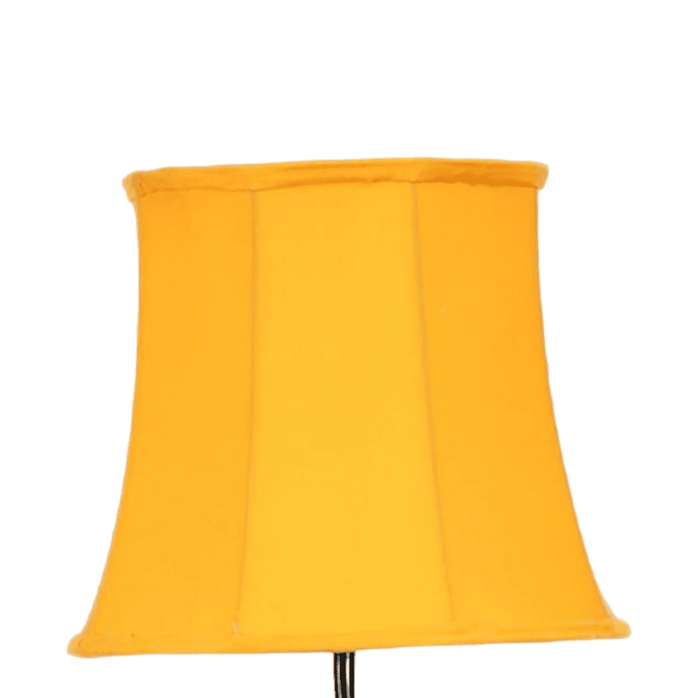 Kane Yellow Fabric Floor Lamp with Black Iron Base