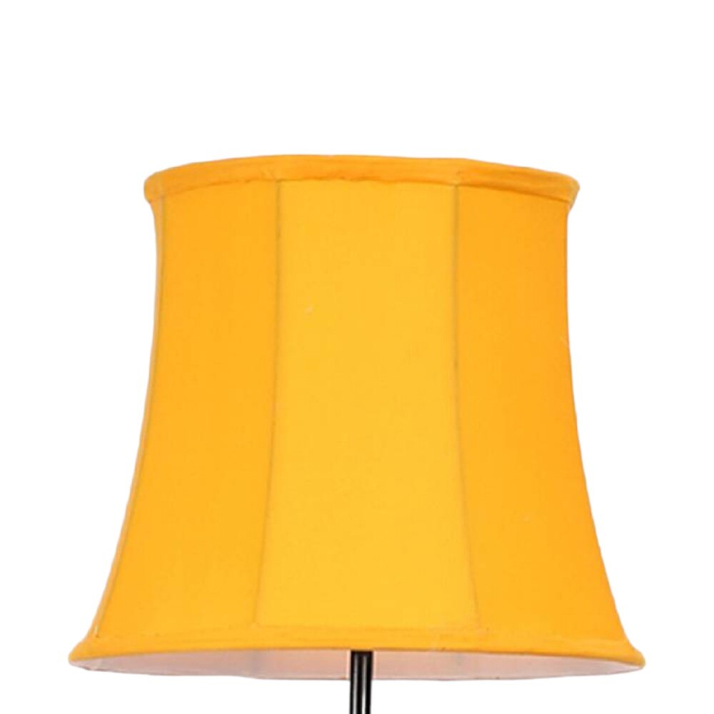 Houston Yellow Fabric Floor Lamp with Black Iron Base