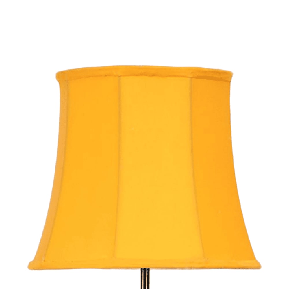 Braydon Yellow Fabric Floor Lamp with Black Iron Base