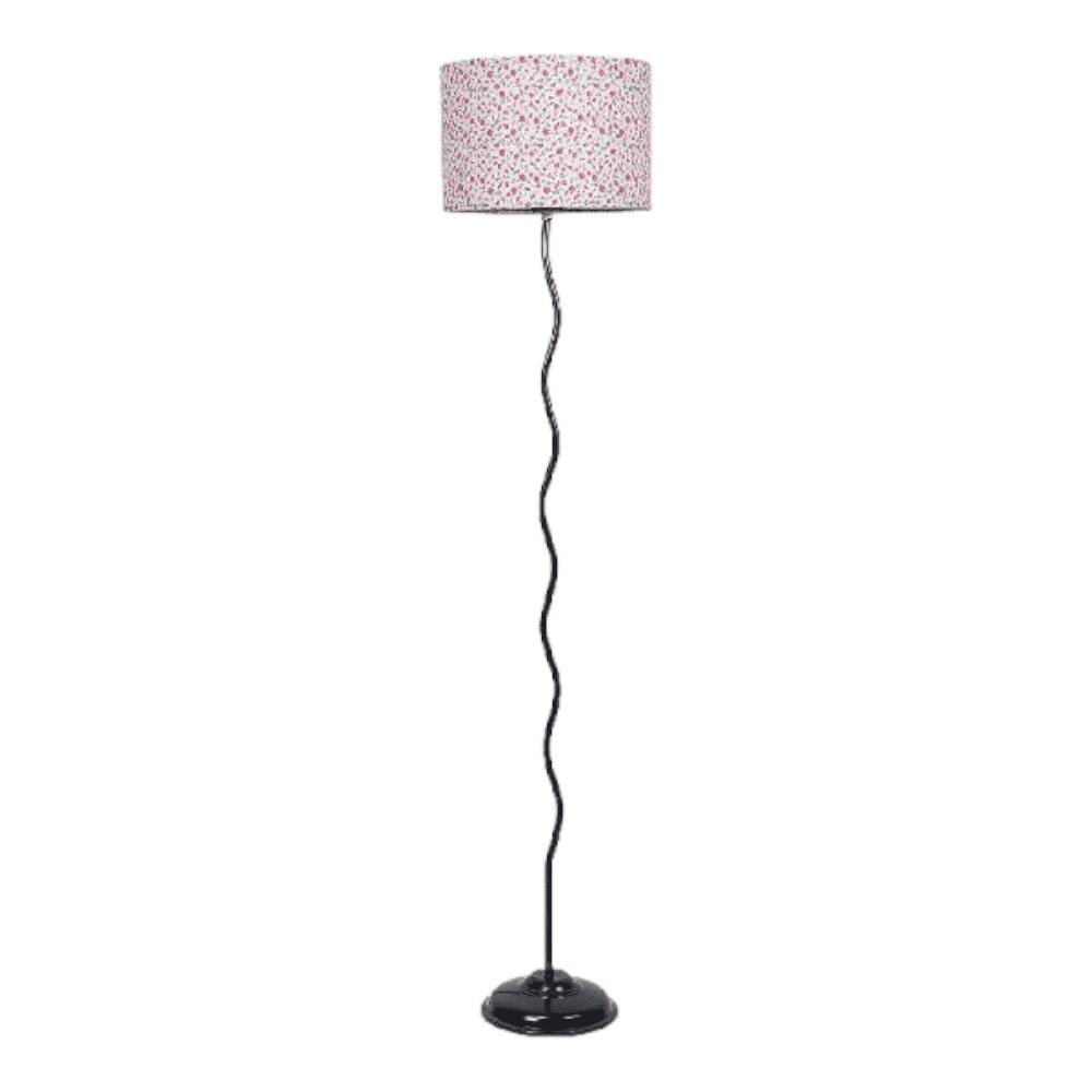 Cormac Multicolour Fabric Floor Lamp with Black Iron Base