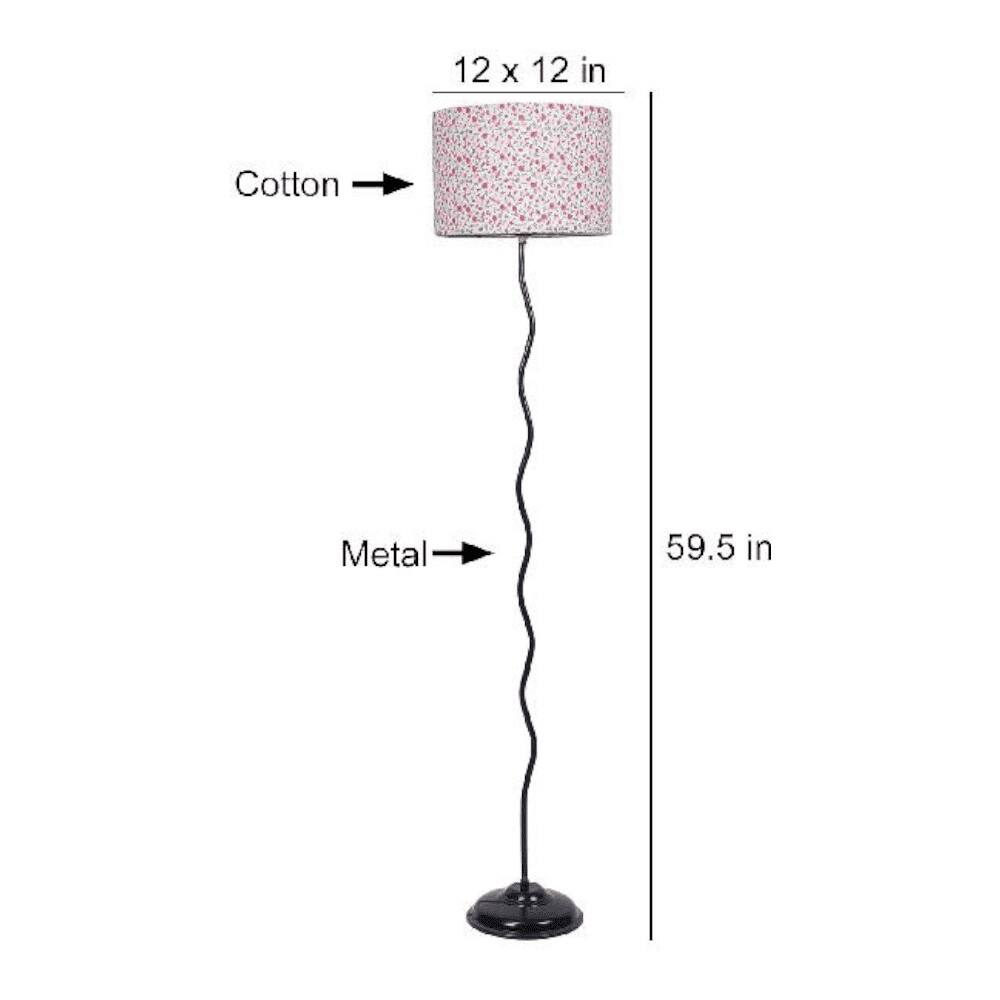 Cormac Multicolour Fabric Floor Lamp with Black Iron Base