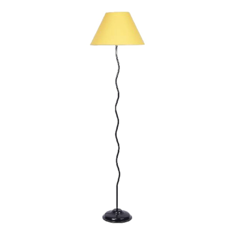 Dingo Yellow Fabric Floor Lamp with Black Iron Base