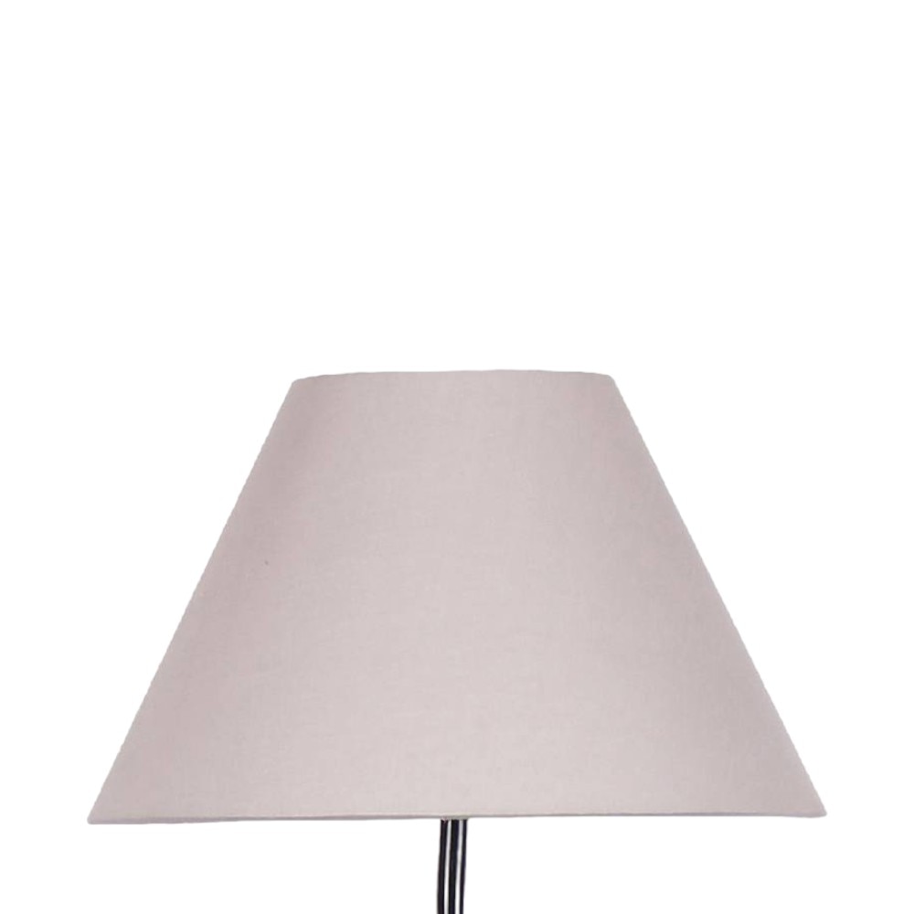 Karinya Grey Fabric Floor Lamp with Black Iron Base