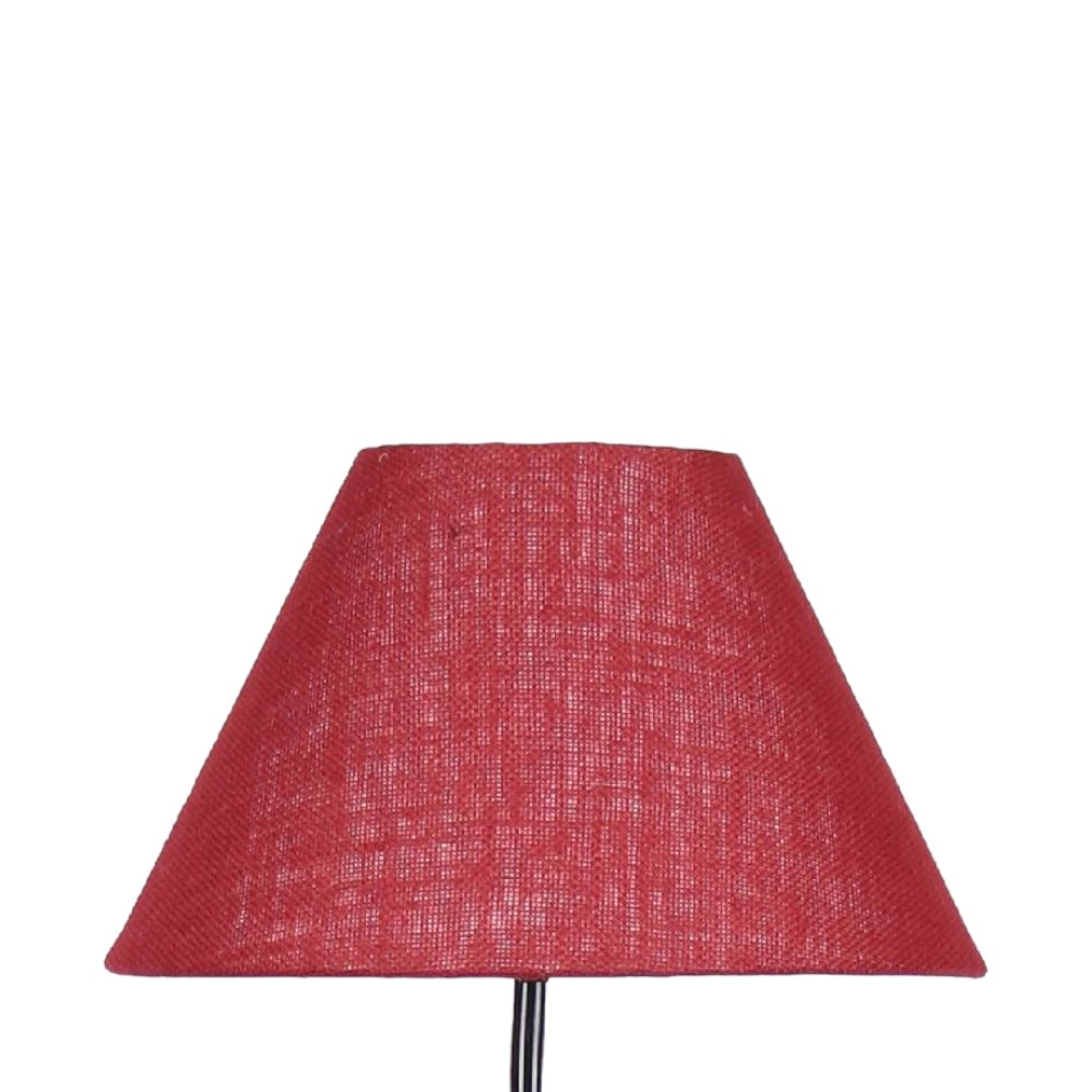 Phillip Maroon Natural Fiber Floor Lamp with Black Iron Base