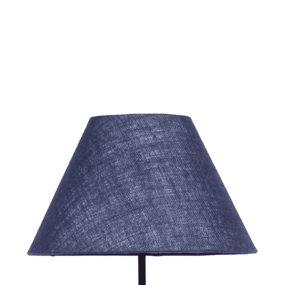 Bernice Blue Natural Fiber Floor Lamp with Black Iron Base
