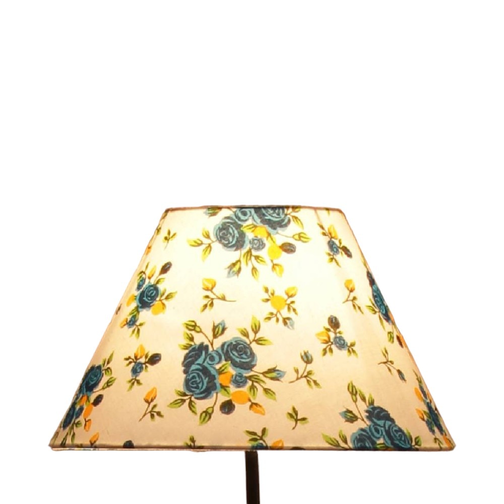 Pesina Multicolour Fabric Floor Lamp with Black Iron Base