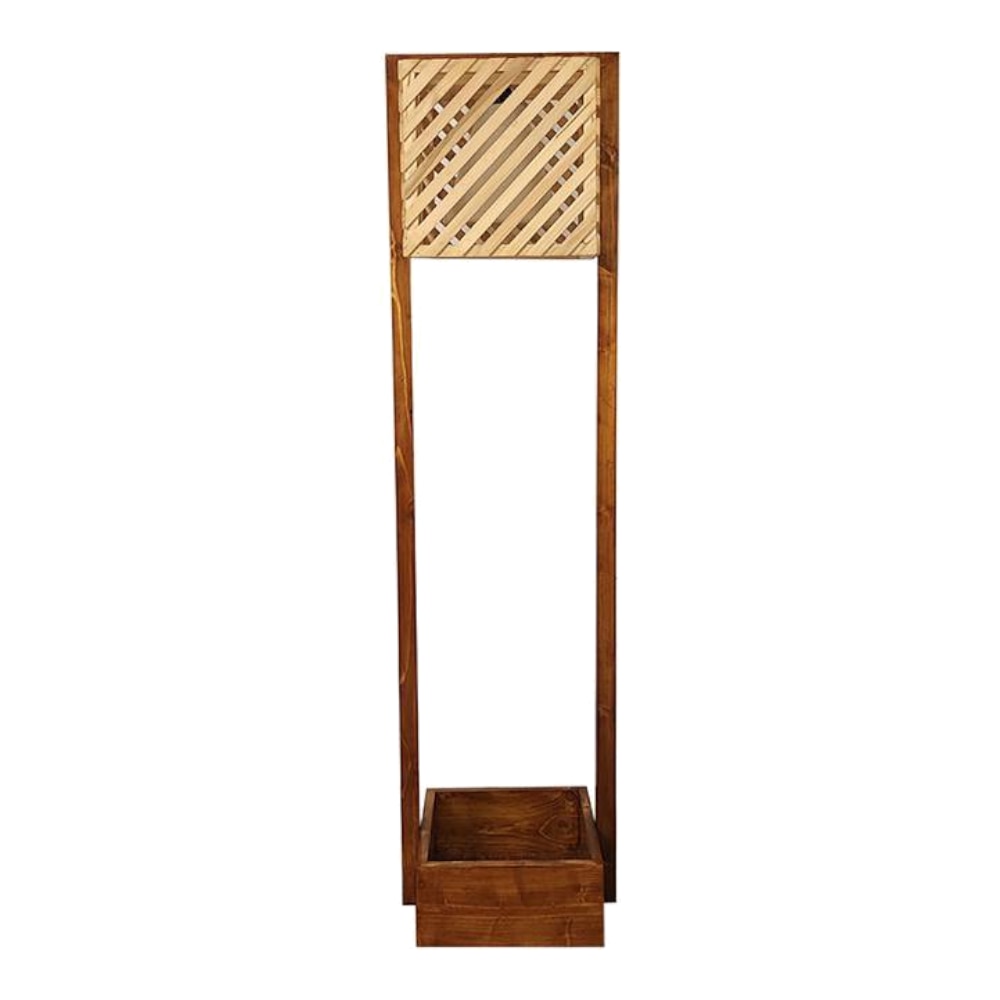 Lyon Beige Solid Wood Floor Lamp with Beige Solid Wood Base
