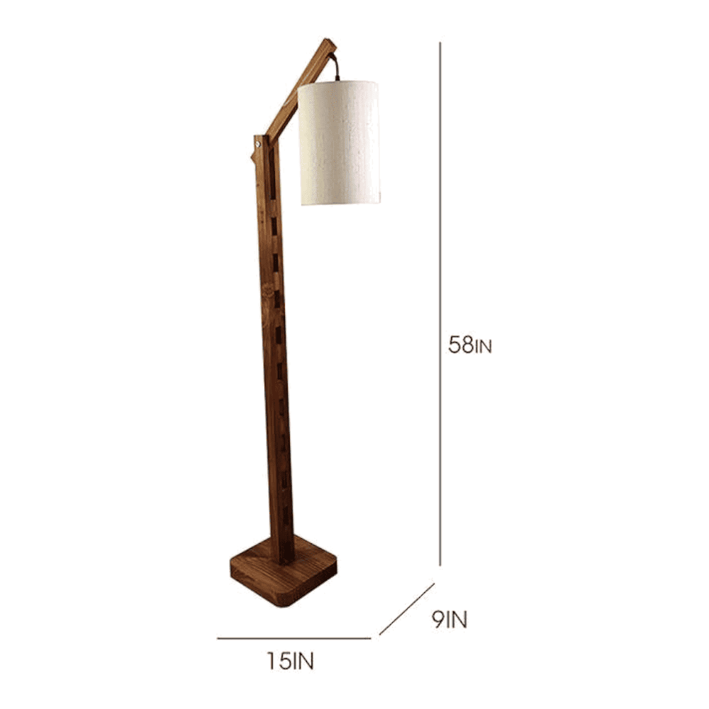 Hinge Beige Jute Floor Lamp with Beige Jute Base