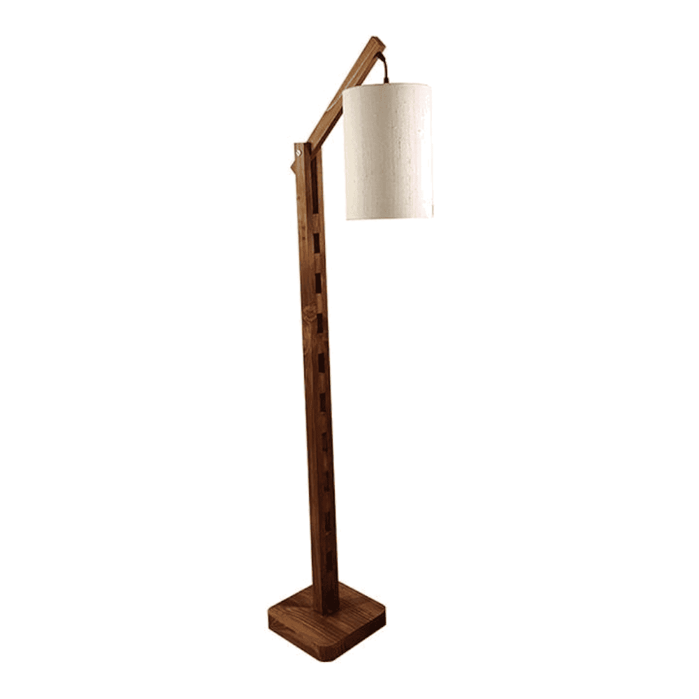 Hinge Beige Jute Floor Lamp with Beige Jute Base