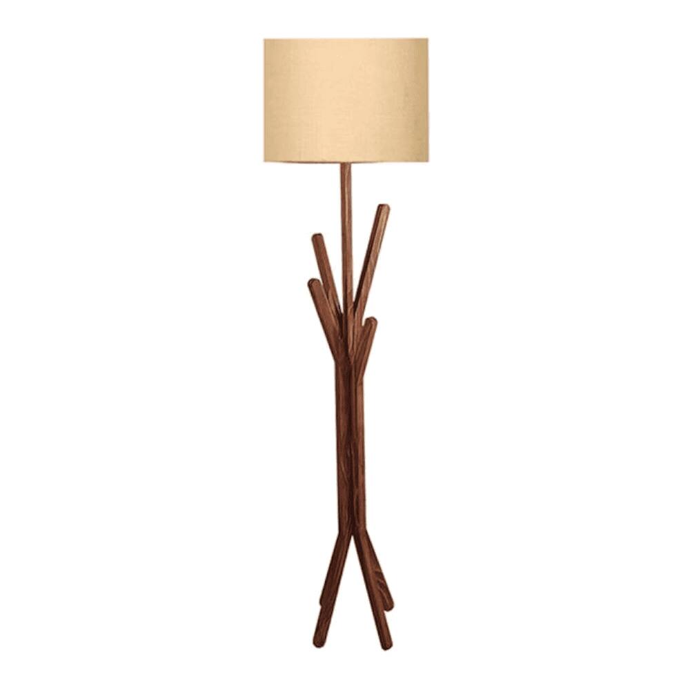 Vrikshya Beige Jute Floor Lamp with Beige Jute Base