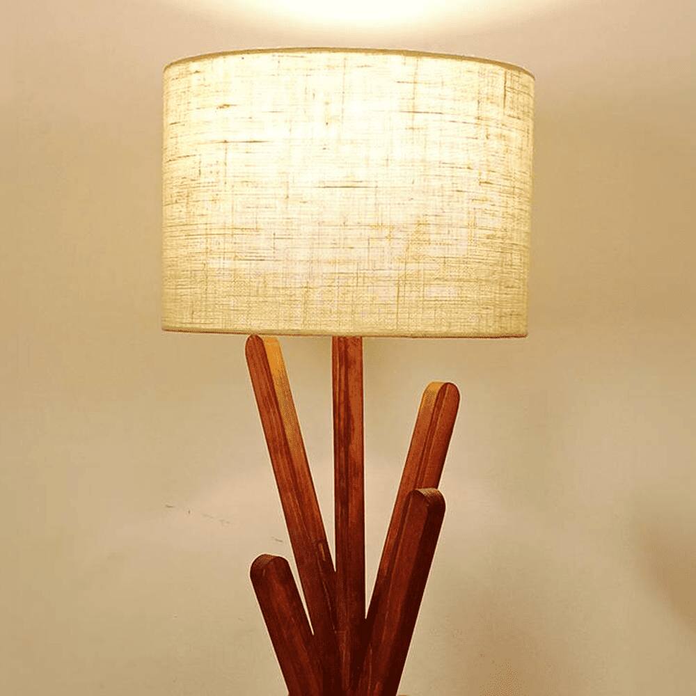 Vrikshya Beige Jute Floor Lamp with Beige Jute Base