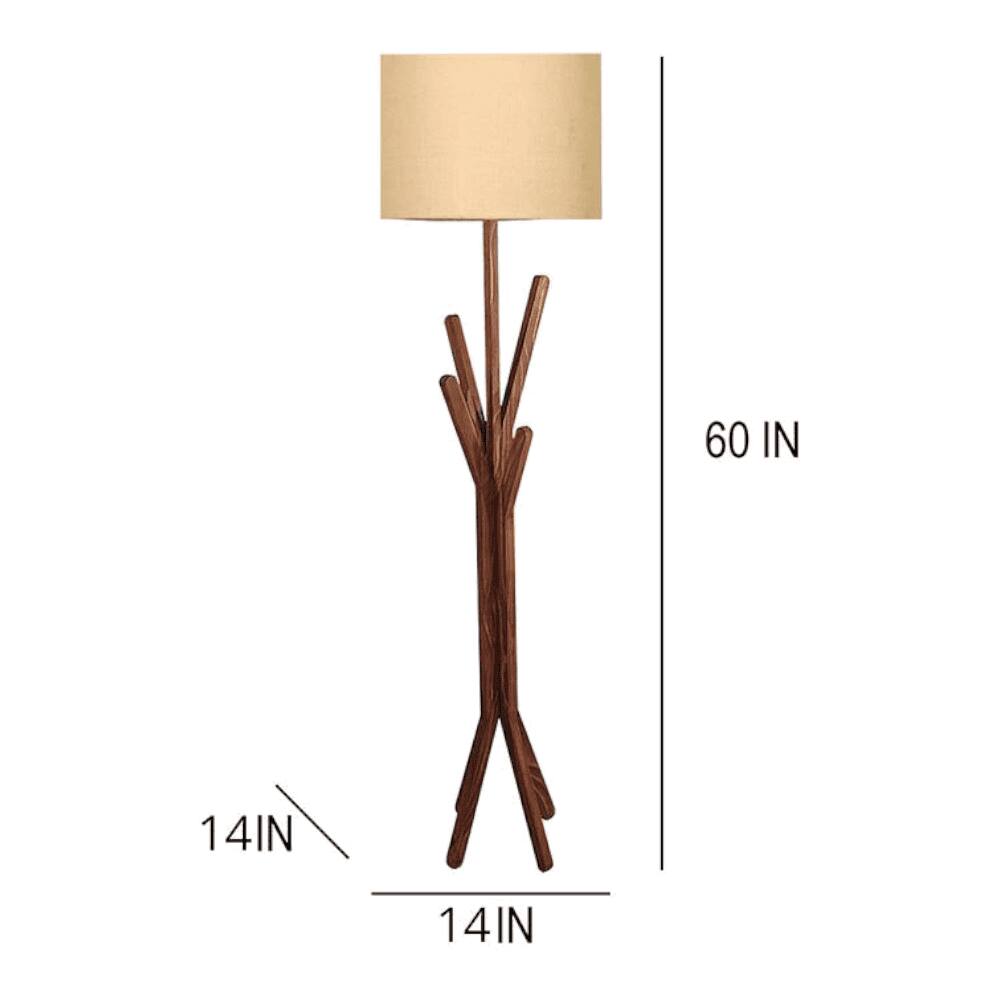 Vrikshya Beige Jute Floor Lamp with Beige Jute Base