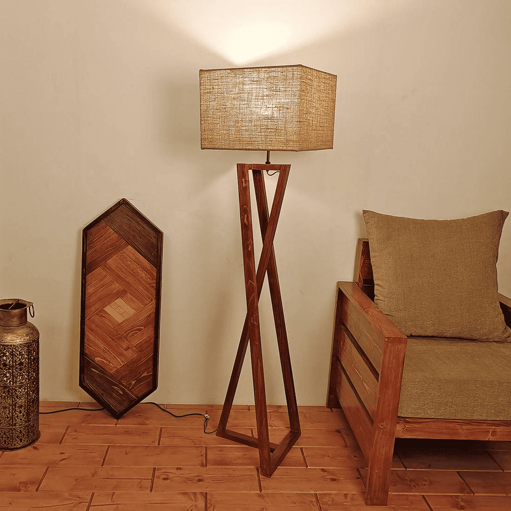 Catapult Beige Jute Floor Lamp with Beige Jute Base