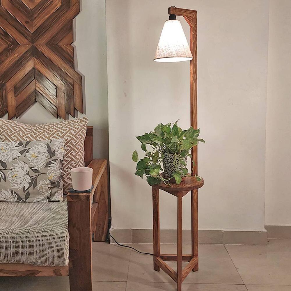 Accent Beige Jute Floor Lamp with Beige Jute Base