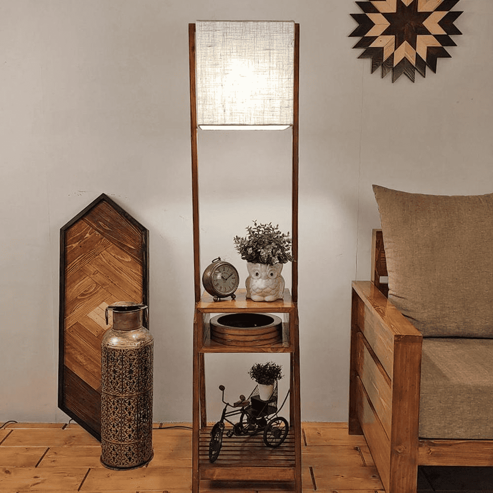 Gabrielle Beige Jute Floor Lamp with Beige Jute Base