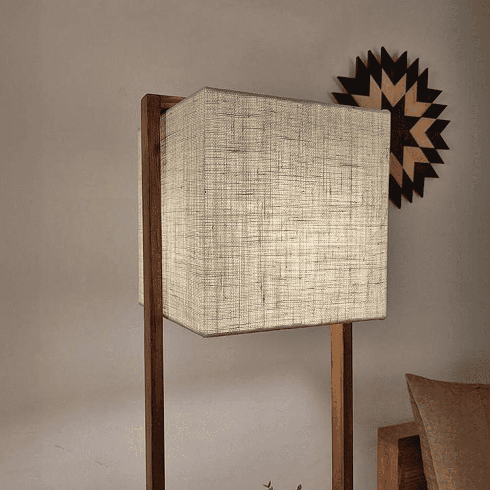 Gabrielle Beige Jute Floor Lamp with Beige Jute Base