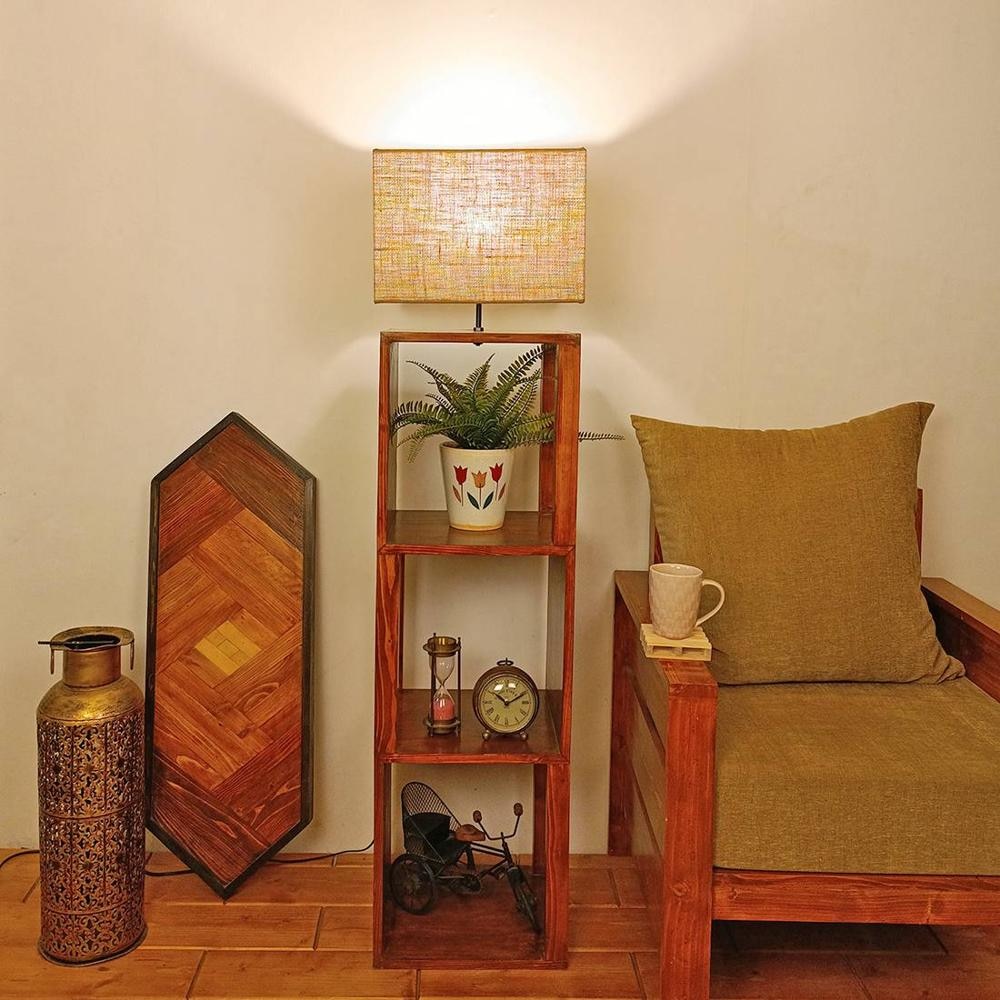 Agnes Beige Jute Floor Lamp with Beige Jute Base