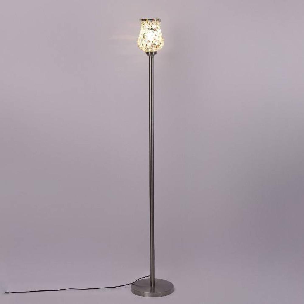 Clay Multicolour Glass Floor Lamp with Steel Steel Base