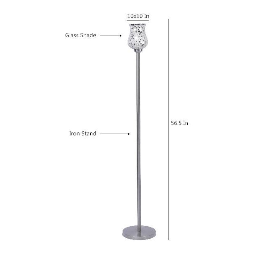 Clay Multicolour Glass Floor Lamp with Steel Steel Base