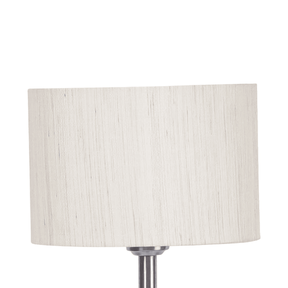 Flora Off White Fabric Floor Lamp with Steel Steel Base