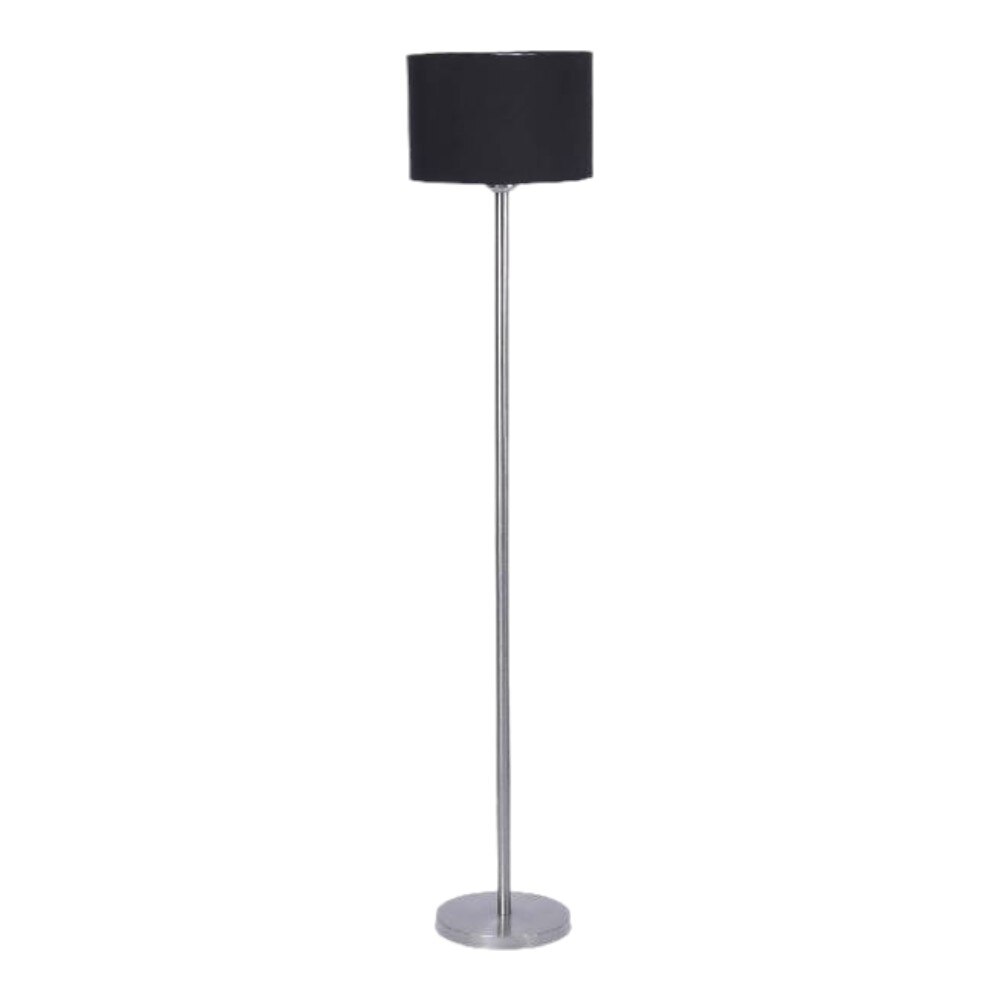 Forest Black Fabric Floor Lamp with Steel Steel Base