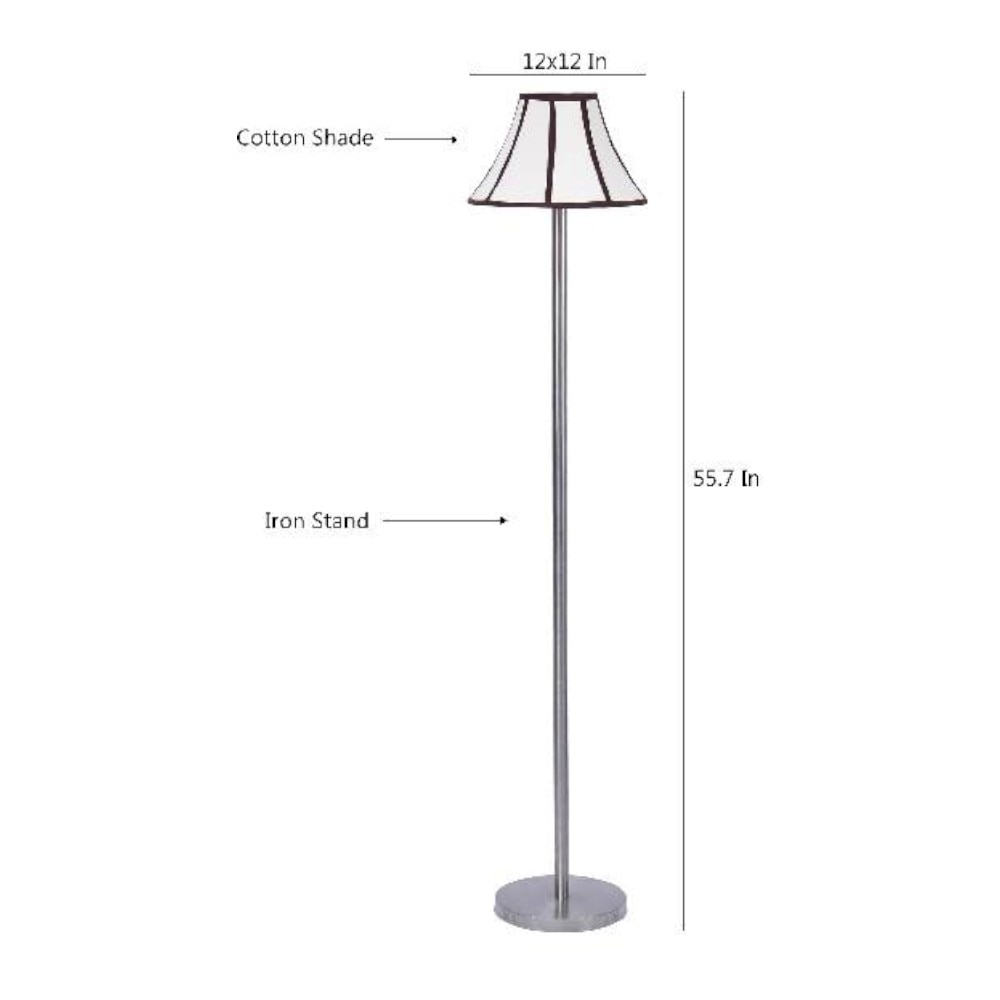 Bear Multicolour Fabric Floor Lamp with Steel Steel Base