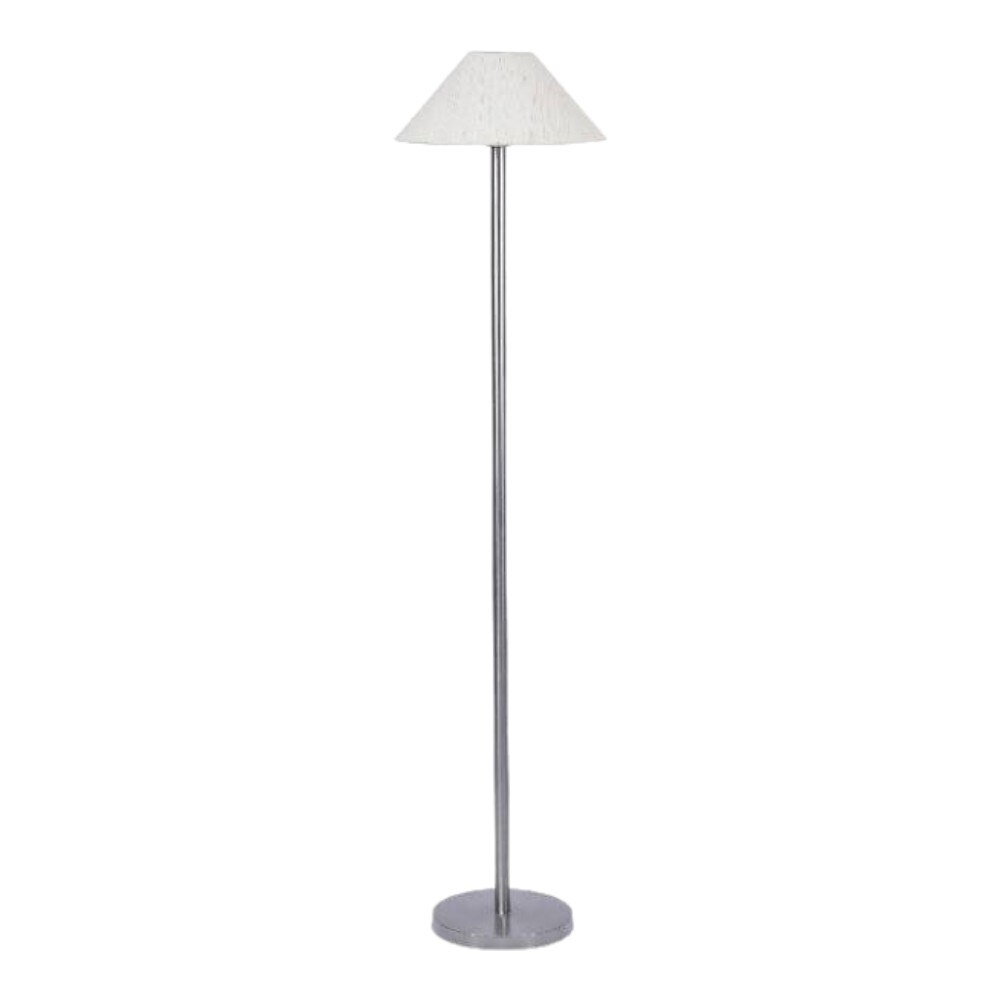 Stone Off White Fabric Floor Lamp with Steel Steel Base