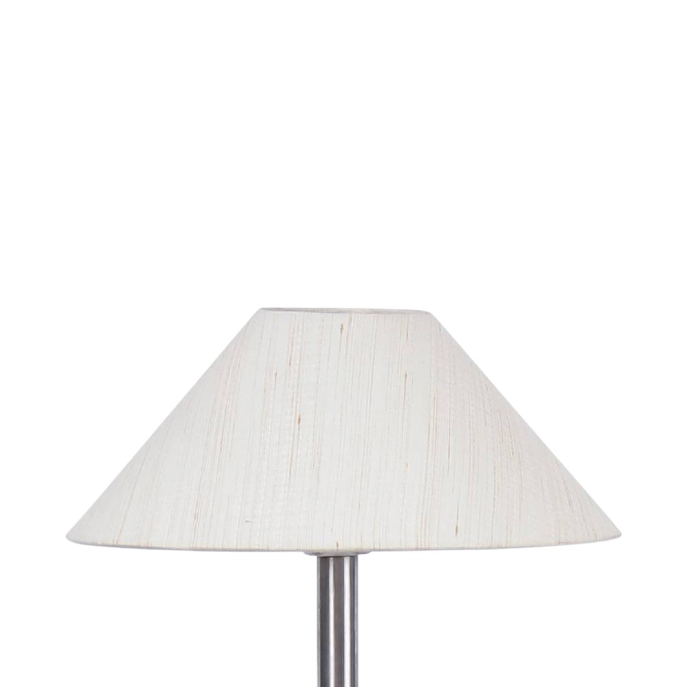 Stone Off White Fabric Floor Lamp with Steel Steel Base