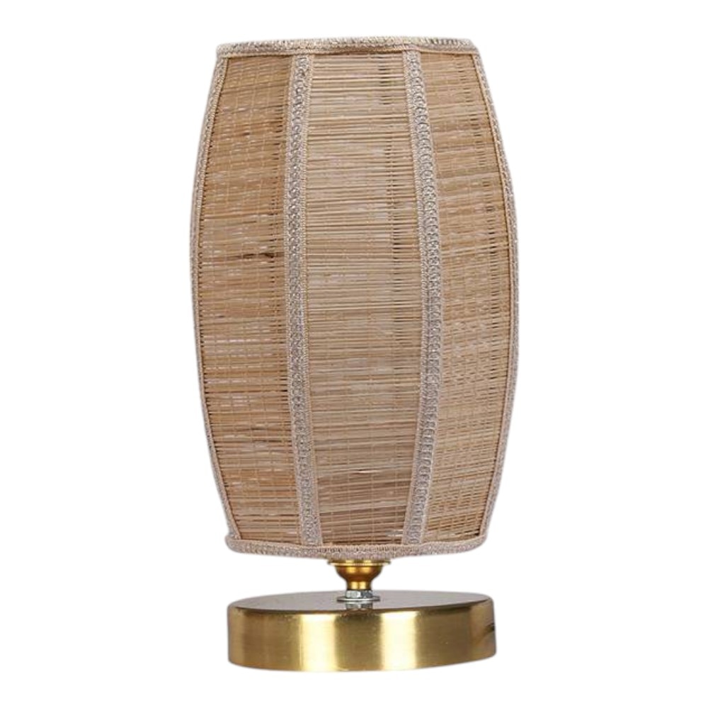 Toby Dholak Bamboo table lamp with Gold Wood Base
