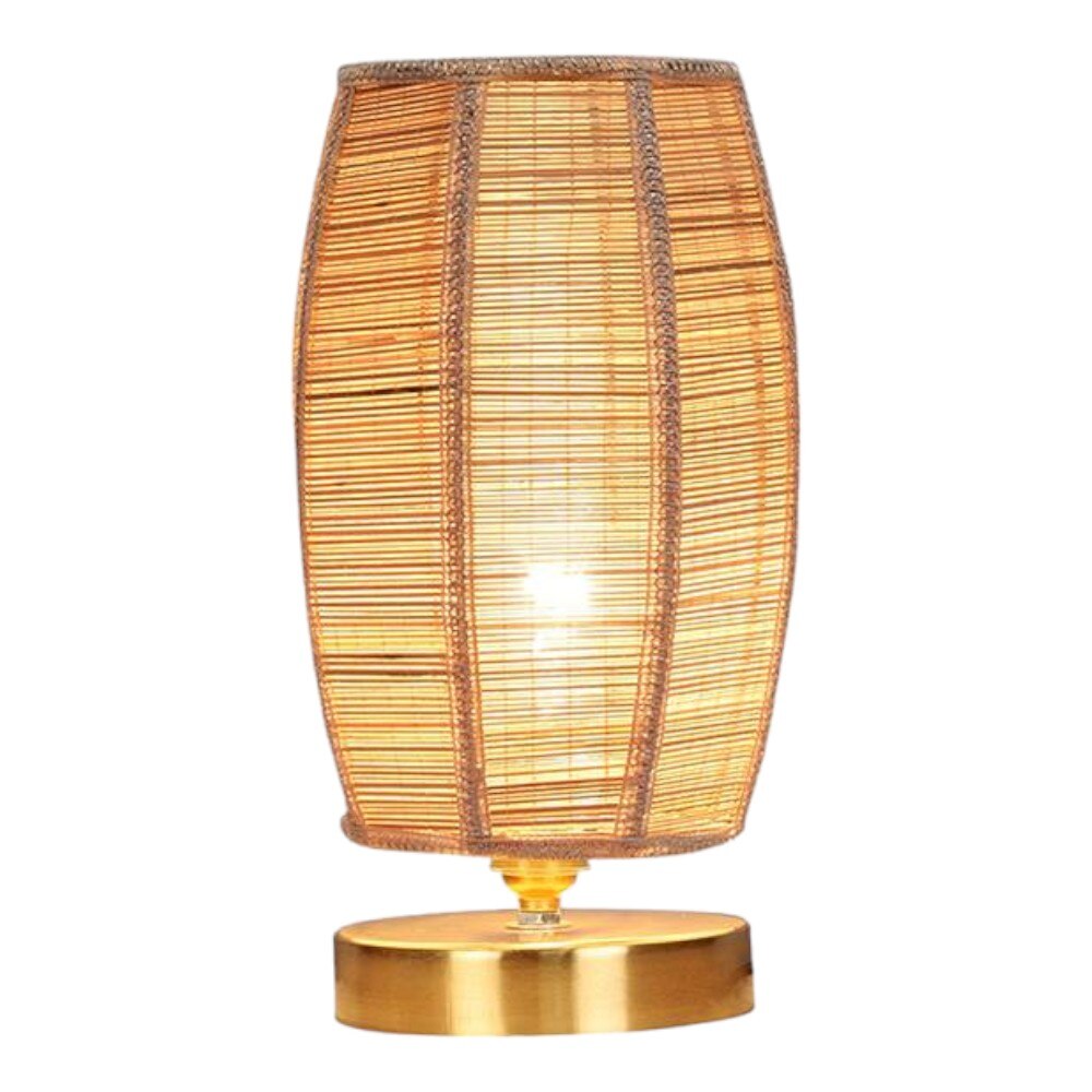 Toby Dholak Bamboo table lamp with Gold Wood Base