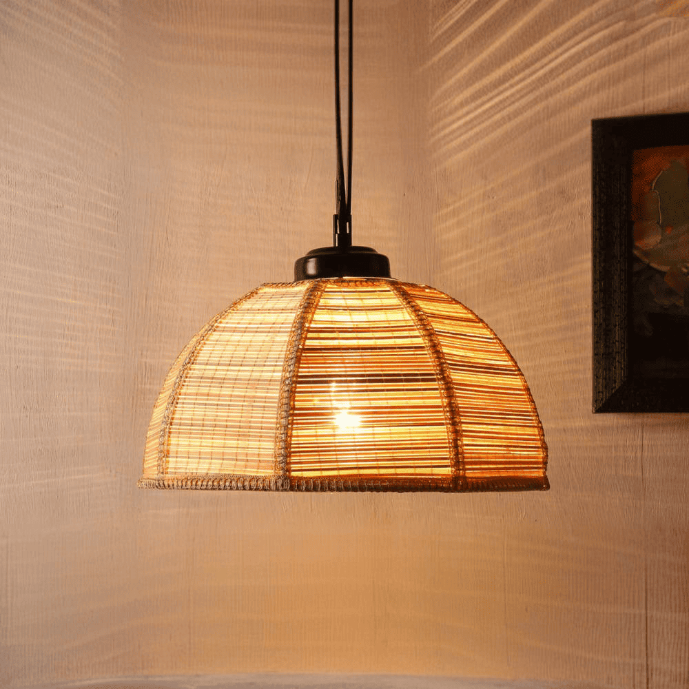 Keith Beige Bamboo Hanging Light
