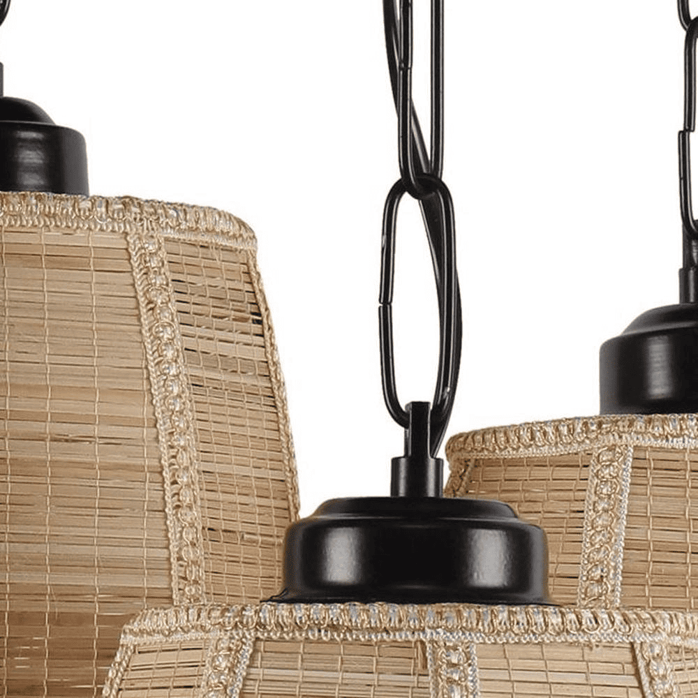 Colby Beige Bamboo Cluster Hanging Light