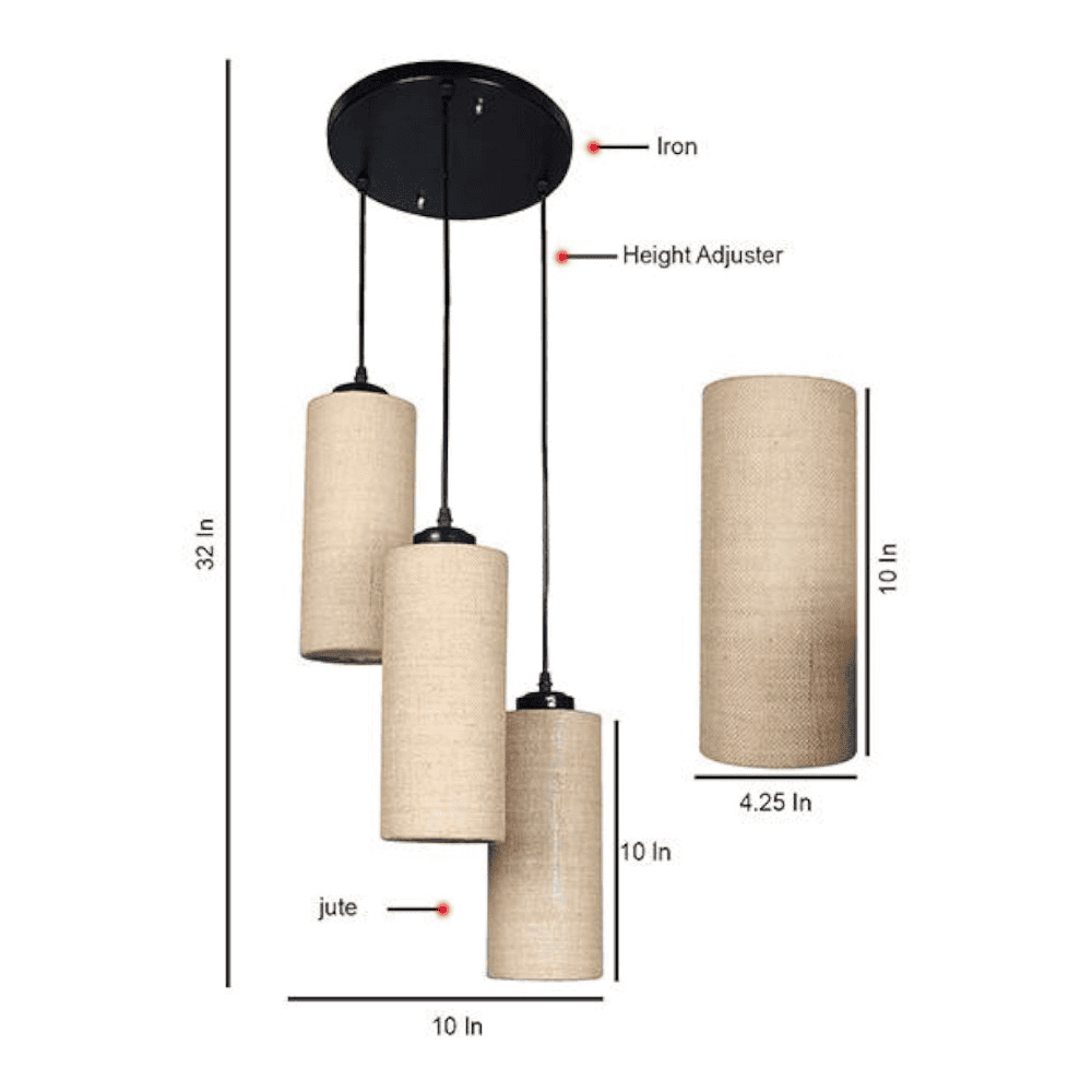 Matthias Beige Natural Fiber Cluster Hanging Light