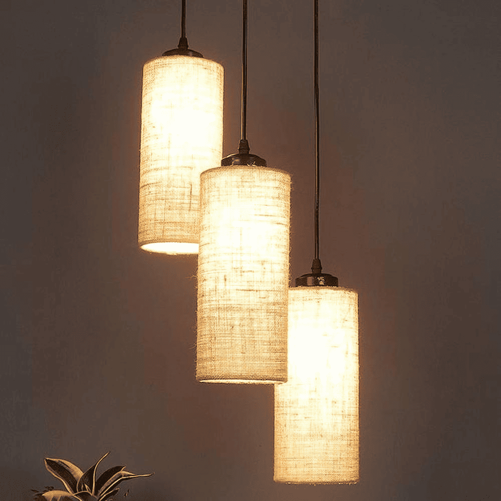 Matthias Beige Natural Fiber Cluster Hanging Light