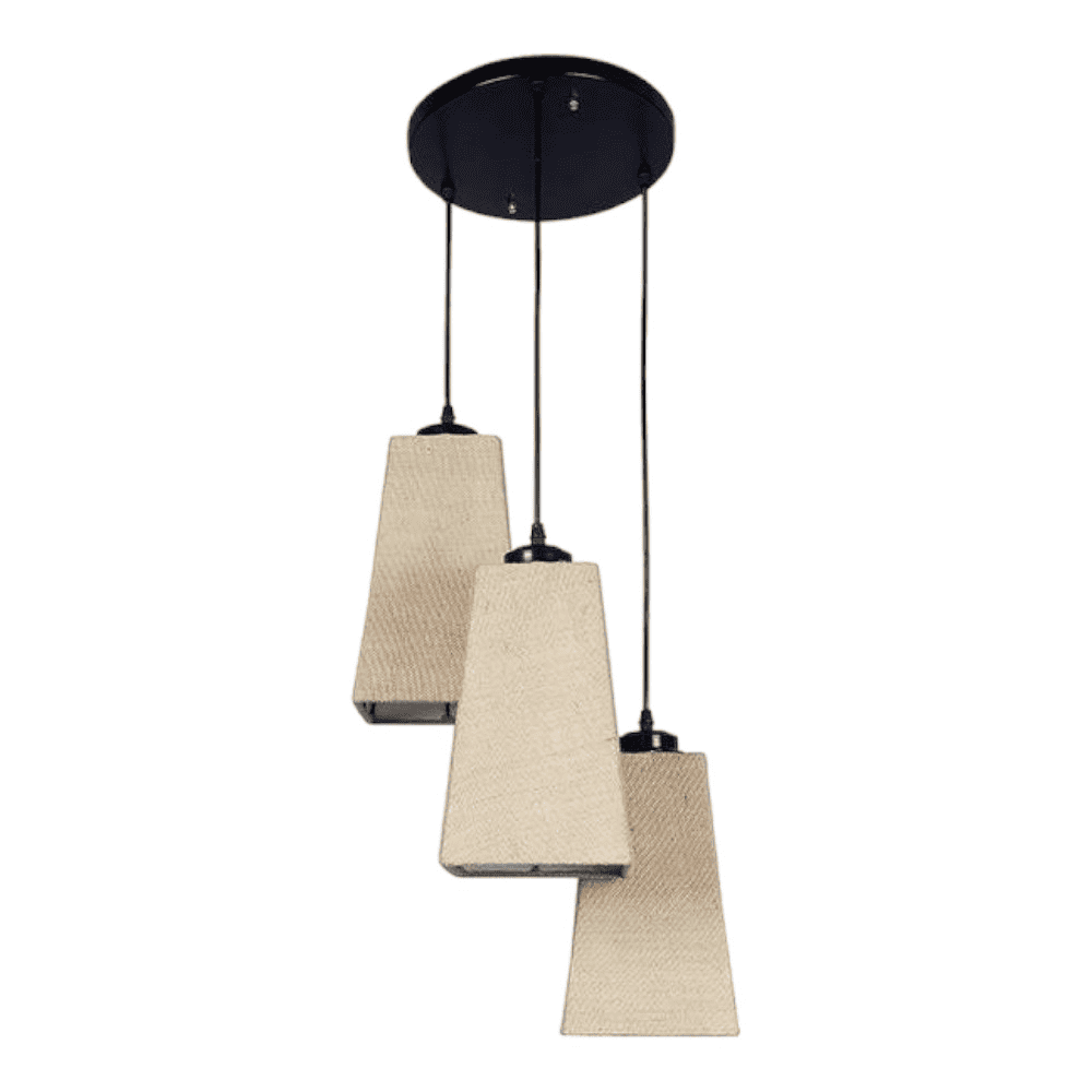 Ruben Beige Natural Fiber Cluster Hanging Light