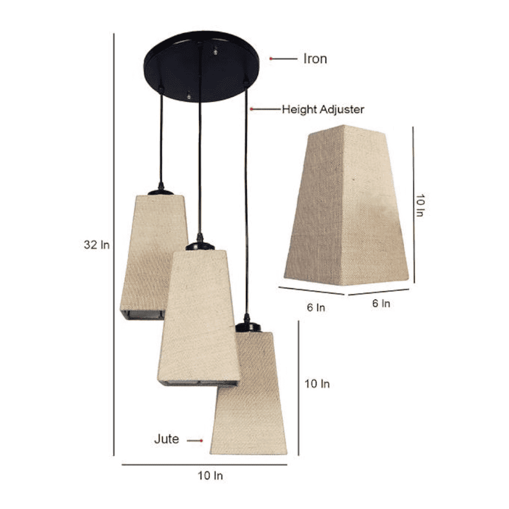 Ruben Beige Natural Fiber Cluster Hanging Light