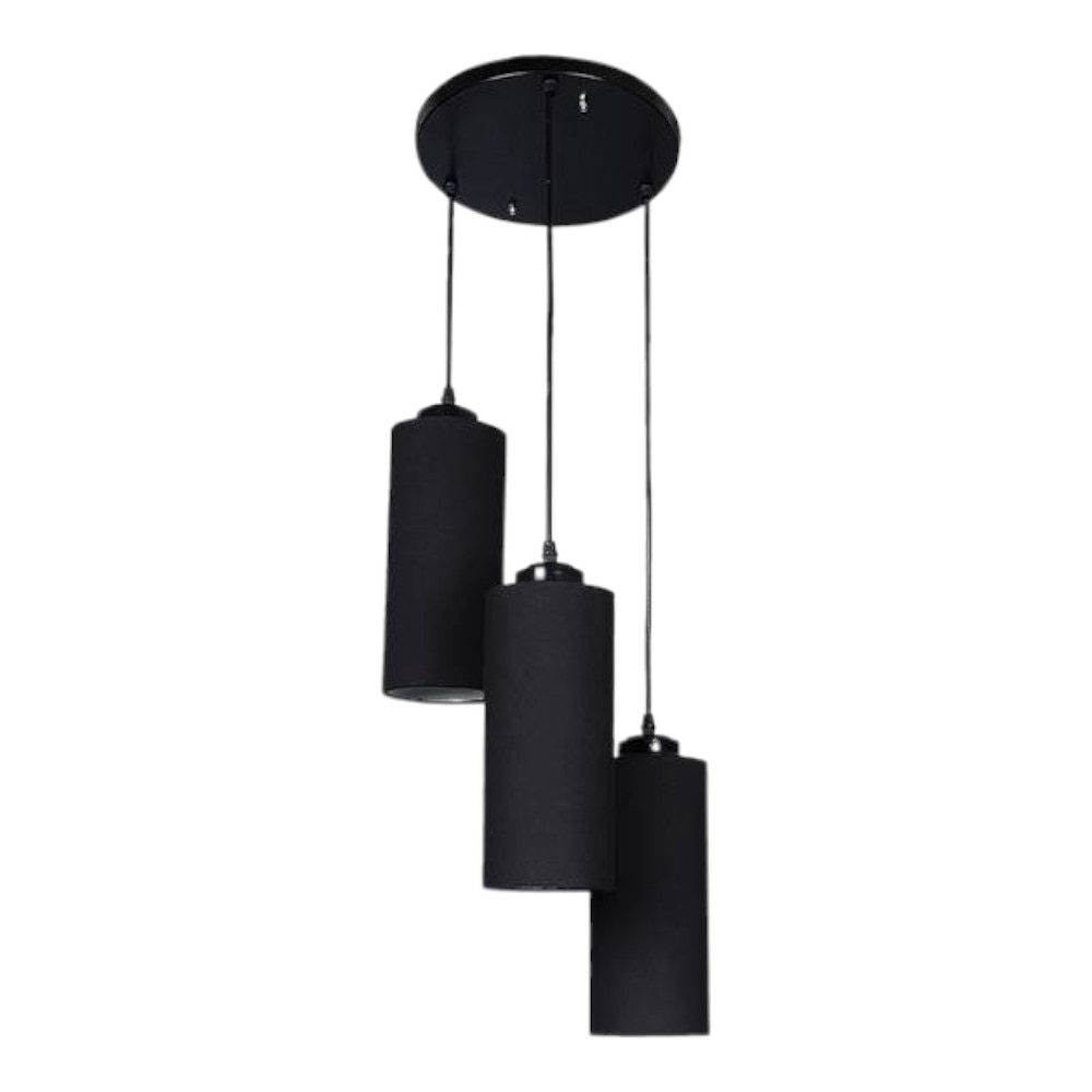 Milan Black Fabric Cluster Hanging Light