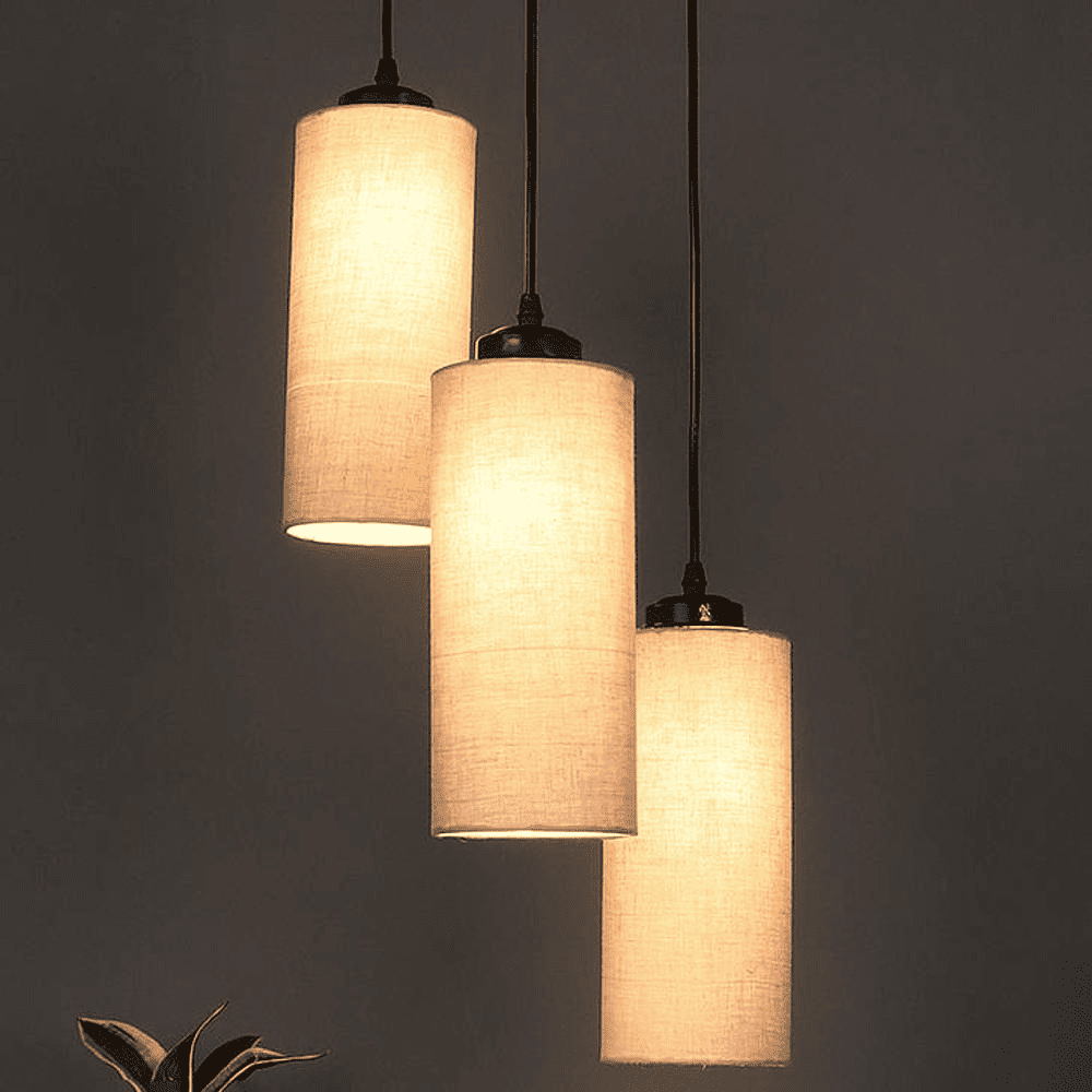 Gregory Grey Fabric Cluster Hanging Light