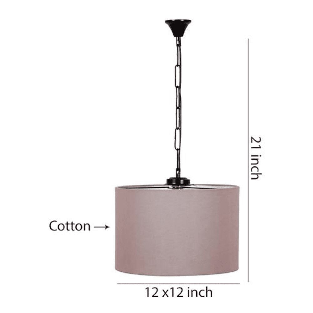 Drew Grey Fabric Hanging Light