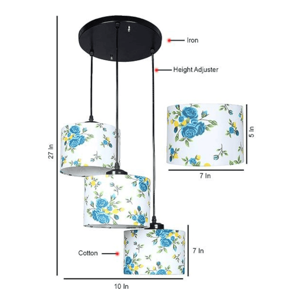 Erik Multicolour Fabric Cluster Hanging Light