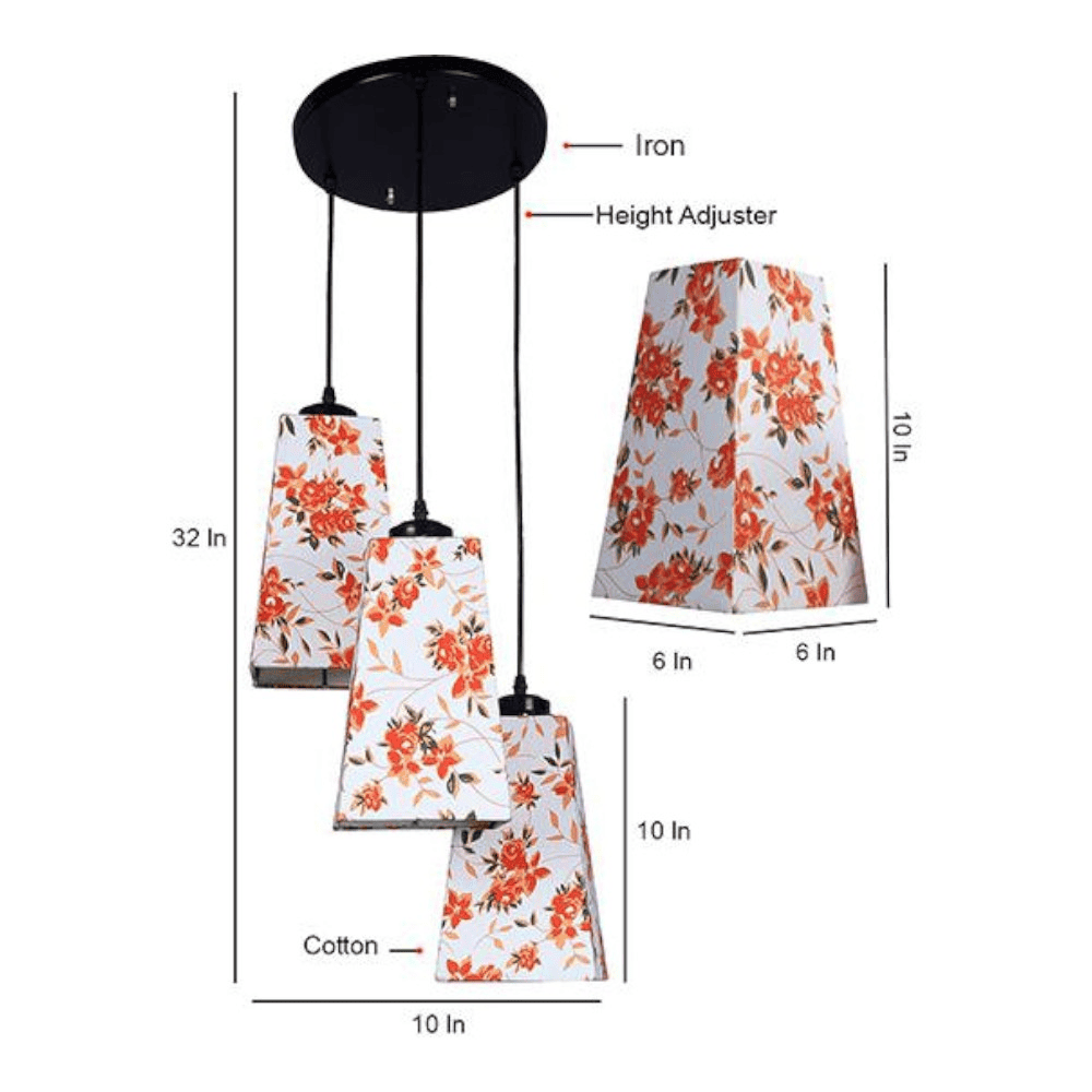 Alonzo Multicolour Fabric Cluster Hanging Light