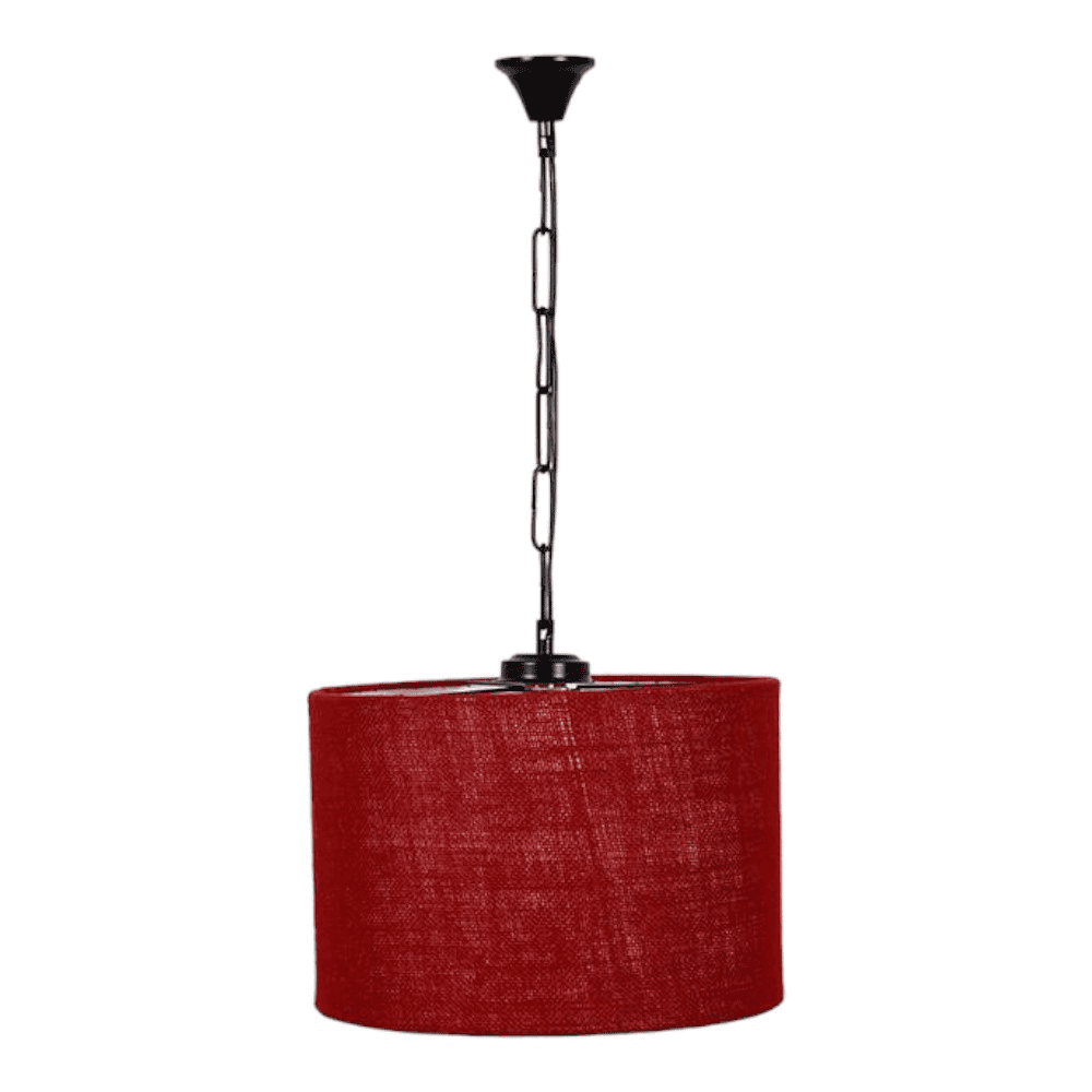 Callen Maroon Natural Fiber Hanging Light