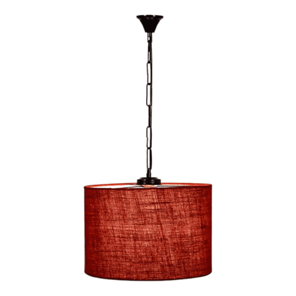 Callen Maroon Natural Fiber Hanging Light