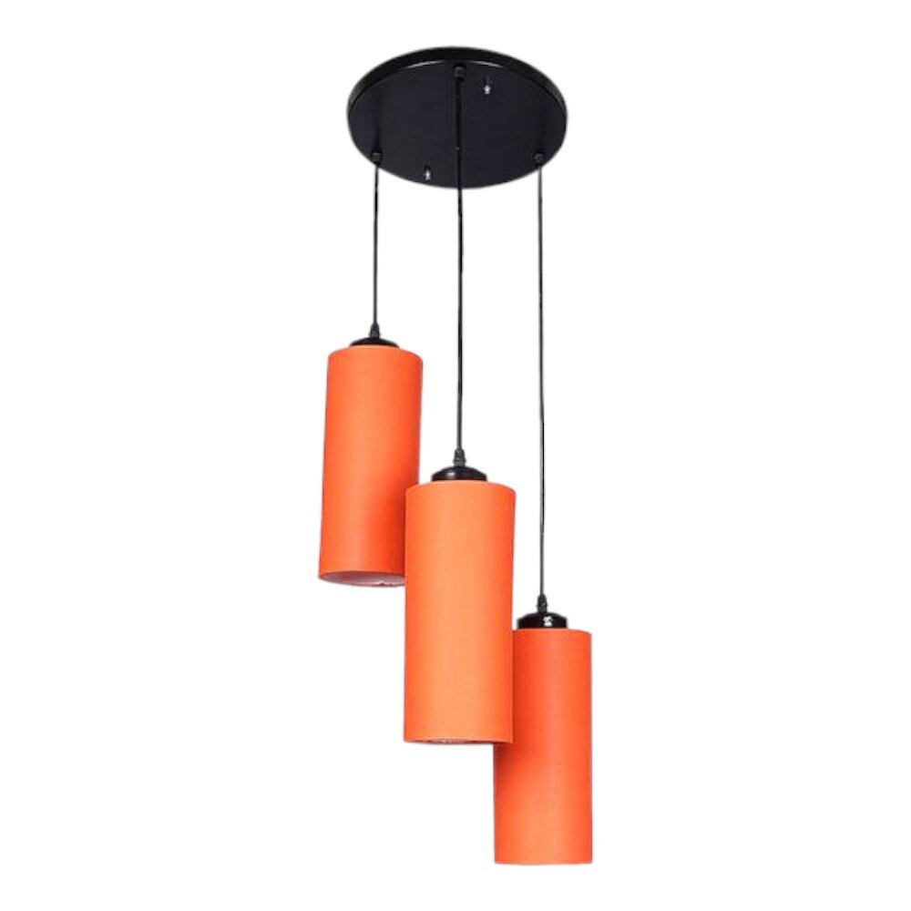 Wilder Orange Fabric Cluster Hanging Light