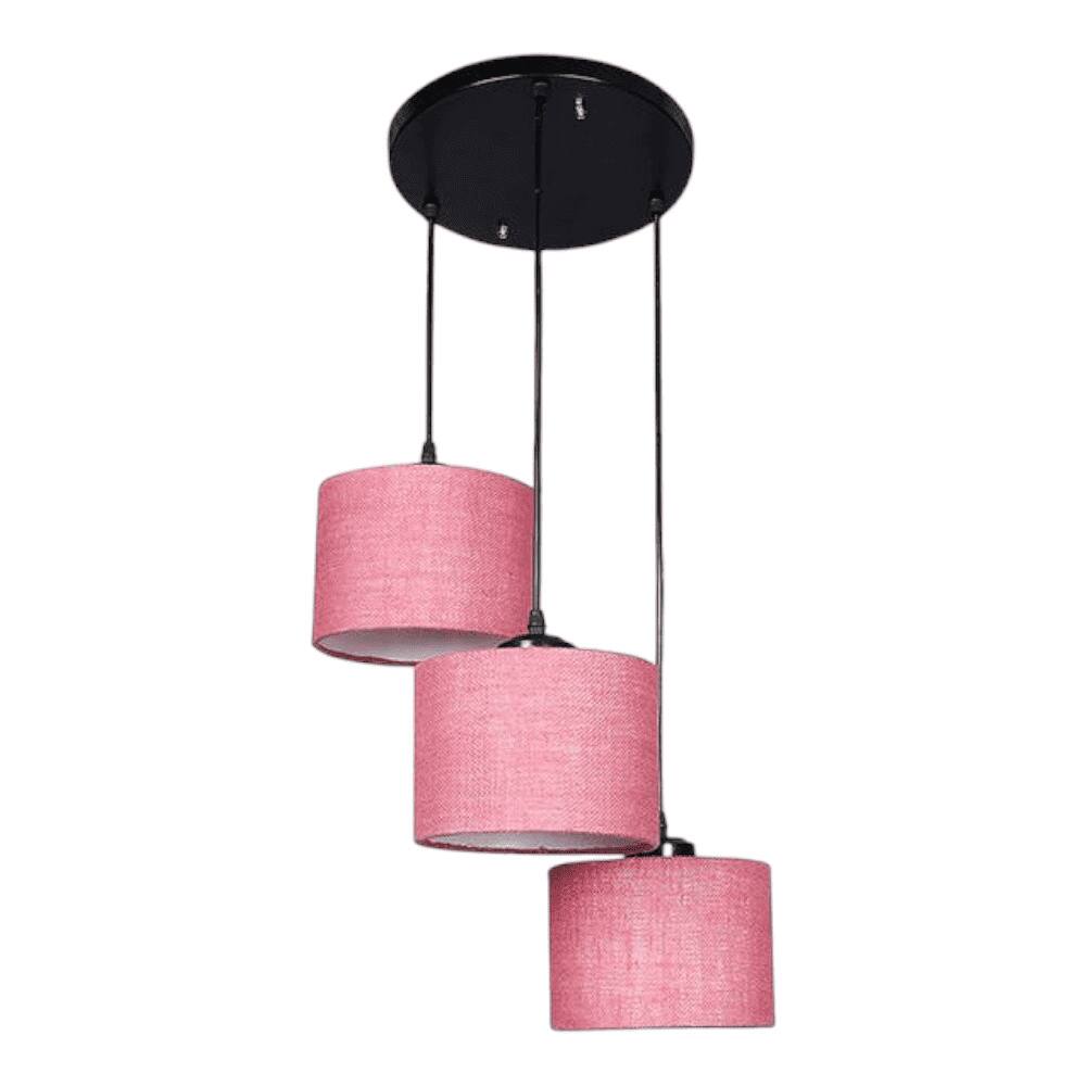 Troy Pink Natural Fiber Cluster Hanging Light