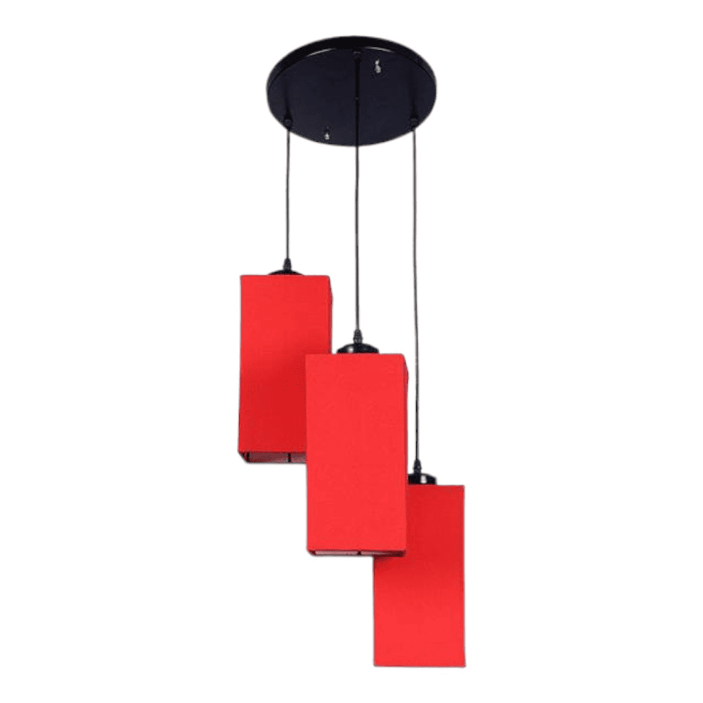 Alijah Red Fabric Cluster Hanging Light