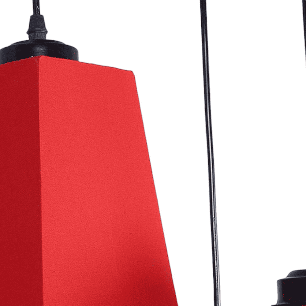 Baylor Red Fabric Cluster Hanging Light