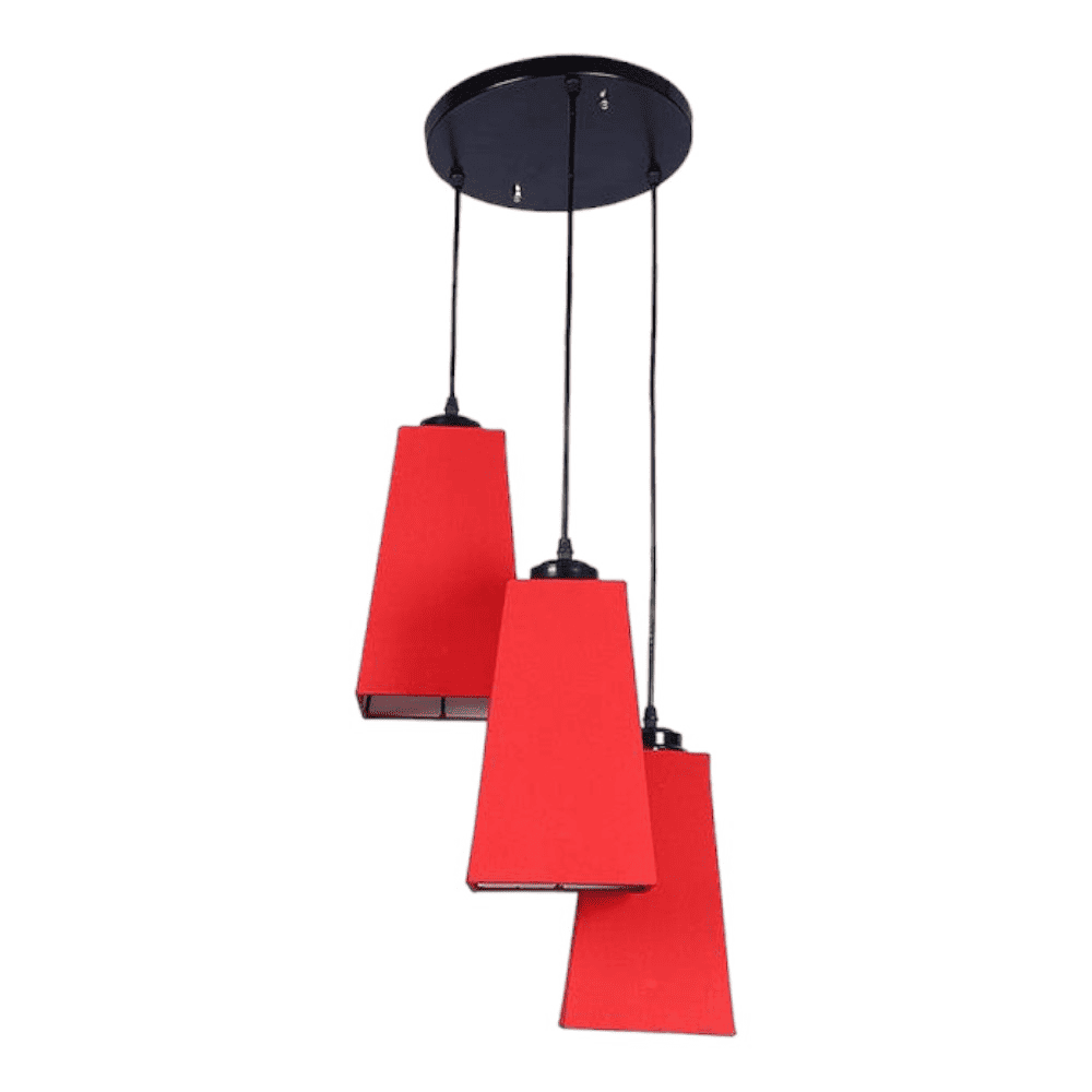 Baylor Red Fabric Cluster Hanging Light
