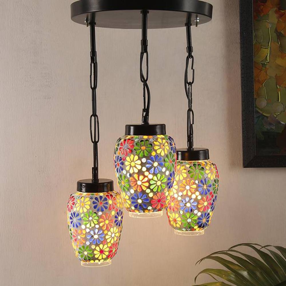 Eden Multicolour Glass Cluster Hanging Light